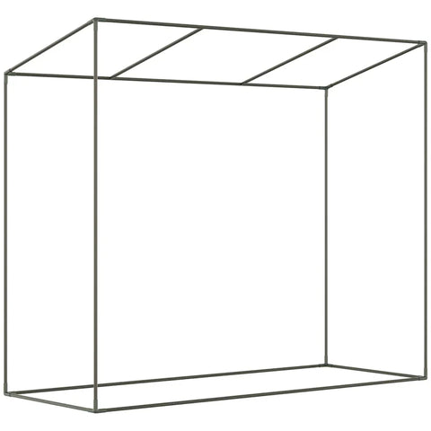 Rootz Greenhouse with Side Window - Roll Up Door - Windproof - Steel Frame - Plastic Tarpaulin - White - 200 x 68 x 196 cm