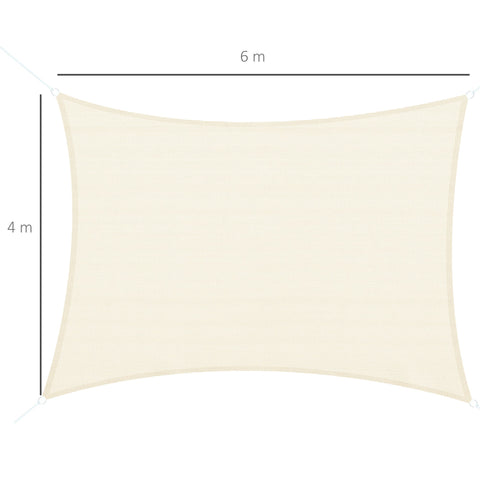 Rootz Sun Sail Awning - Shade Canopy - UV Protection Sail - 185g/m² HDPE - Ideal for Terraces & Gardens - 4x6m Brown