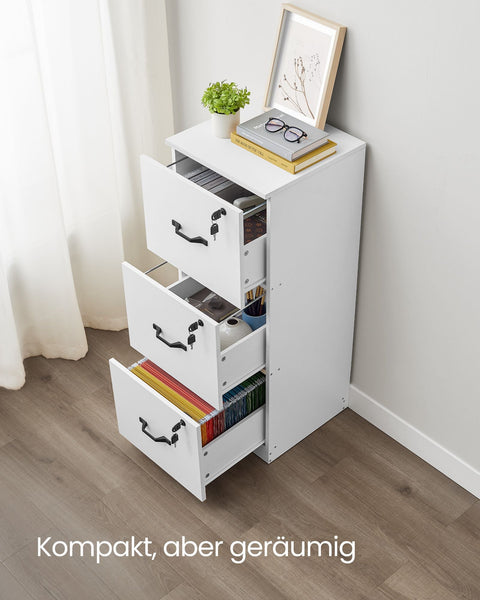 Rootz Chipboard Filing Cabinet - Office Organizer - Storage Unit - Weight Capacity 50kg - 40cm x 41cm x 103cm