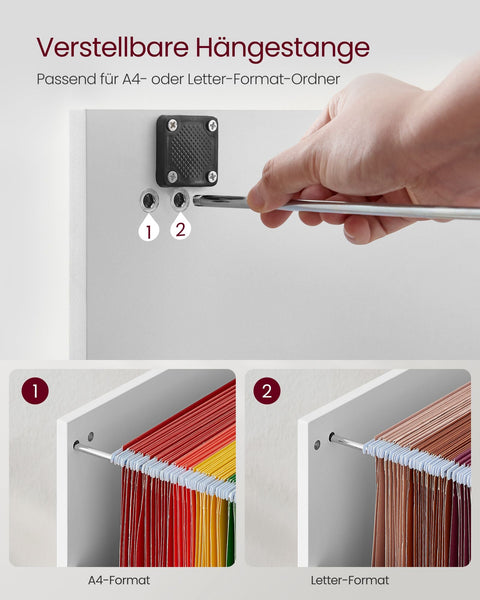 Rootz Chipboard Filing Cabinet - Office Organizer - Storage Unit - Weight Capacity 50kg - 40cm x 41cm x 103cm