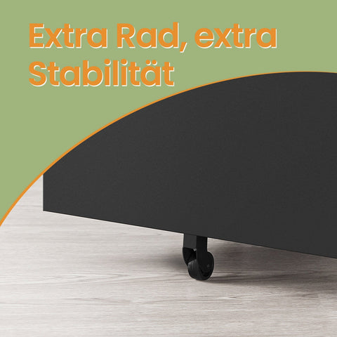 Rootz Roll Container with 3 Drawers - File Cabinet - Storage Organizer - Durable Steel - 45cm x 39cm x 55cm - Matt Black