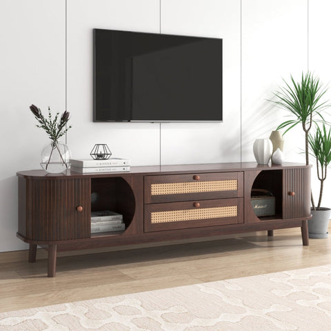 Rootz TV Cabinet - Media Stand - Entertainment Center - Spacious Storage - 170L x 39.5W x 46H cm