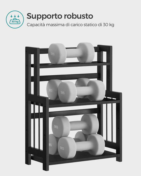 Rootz Spice Rack - Kitchen Organizer - Bamboo Storage - MDF Cabinet - 18cm x 41cm x 53cm - Ebony Black - Lightweight 2.6kg