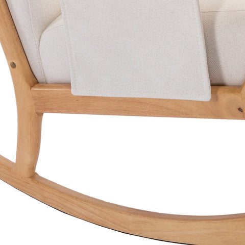 Rootz Mid-Century Modern Rocking Chair - Relaxation Seat - Ergonomic Swing Base - Solid Wood - 65x85x94cm - Includes Footrest 53x36x36cm
