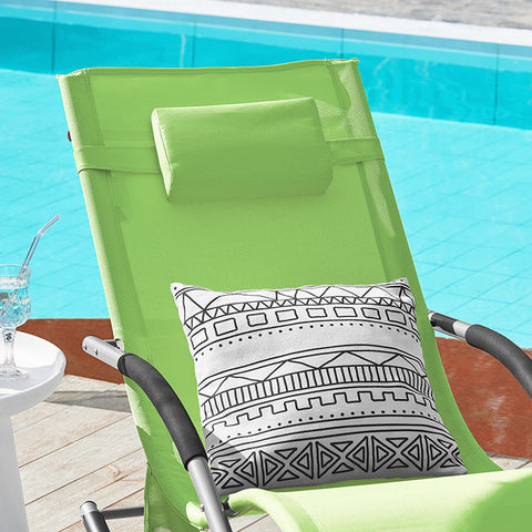 Rootz Tuinligstoel - Ligstoel - Schommelstoel - Ademende stof - Afneembaar kussen - Geïntegreerde zijzakken - Zachte EVA-armleuningen - Draagvermogen 150 kg - Afmetingen volgens afbeelding - Groen