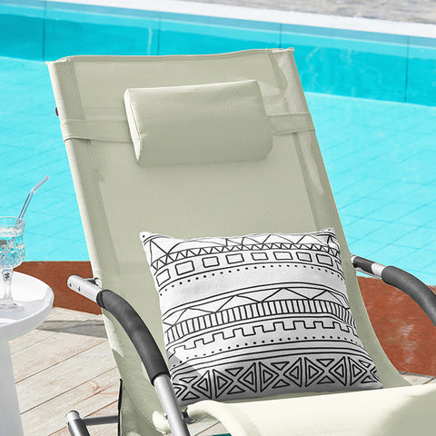 Rootz Tuinligstoel - Ligstoel met tas - Ligstoel - Ademende stof van synthetische vezels - Afneembaar kussen - Geïntegreerde zijzakken - Zachte EVA-armleuningen - Afmetingen volgens afbeelding