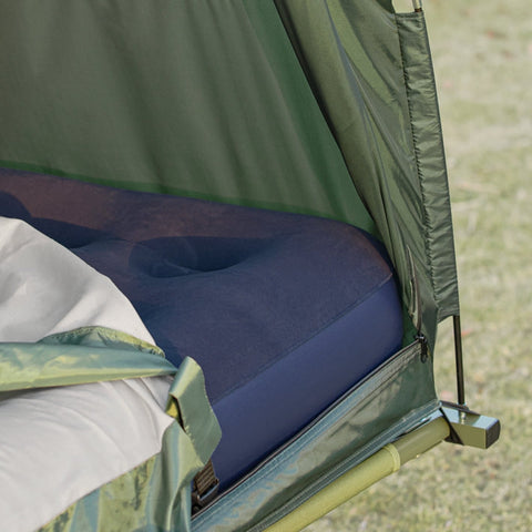 Rootz 4-in-1 Camping Tent Kit - Pop-Up Tent - Portable Camp Bed - Outdoor Lounger - Durable Oxford Nylon - Mosquito Protection - Easy Assembly - L194 x D87 x H165 cm - Green