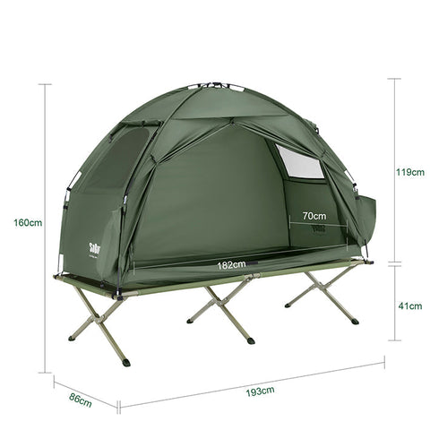 Rootz Outdoor Camping Tent - Portable Shelter - Waterproof Canopy - Lightweight, Easy Transport - 193x160x86cm