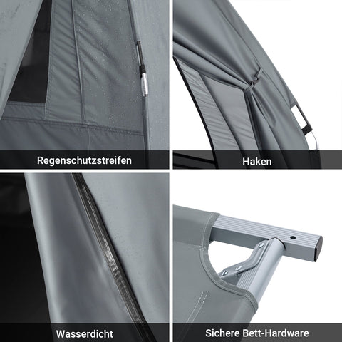 Rootz Camping Tent - Outdoor Shelter - Portable Tent - Lightweight Protection - Metal Frame - 193x160x86cm