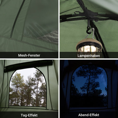 Rootz 3 Person Camping Tent - Outdoor Shelter - Weather Resistant Tent - Water Resistant - 193x188x145cm