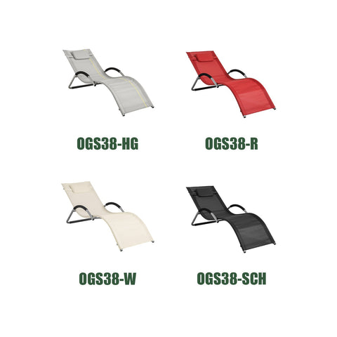 Rootz Tuinligstoel - Ligstoel - Ligstoel - Synthetische vezelstof - Zweetbestendig - Inclusief comfortkussen - Ideaal voor tuin en terras - 56cm x 67cm x 165cm