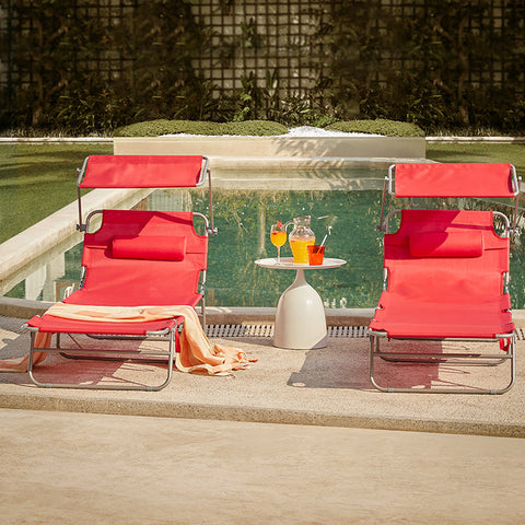 Rootz Oversized Opvouwbare Strandstoel - Ligstoel - Ligstoel - Metalen Frame - 195cm x 90cm x 63cm