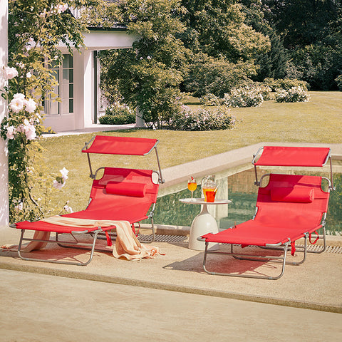 Rootz Oversized Opvouwbare Strandstoel - Ligstoel - Ligstoel - Metalen Frame - 195cm x 90cm x 63cm