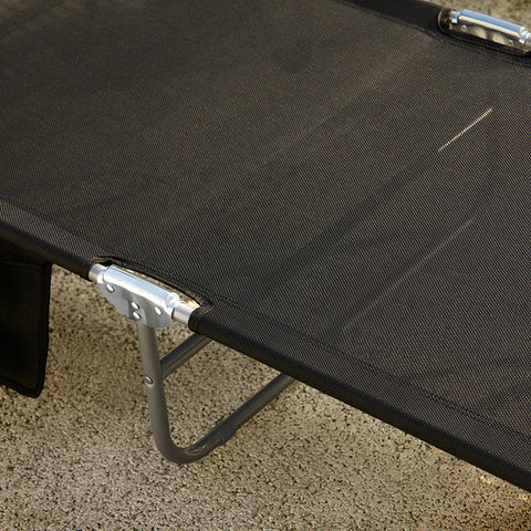 Rootz Verstelbare ligstoel met luifel - Tuinligstoel - Strandligstoel - Opvouwbaar en draagbaar - UV-bescherming - Opbergvak - 195 cm x 90 cm x 63 cm