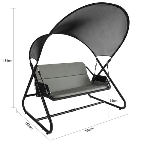Rootz Hollywood Swing Rocking Chair - Garden Swing - Patio Swing - UV Protection Canopy - Ergonomic Design - High Stability - 164cm x 184cm x 152cm