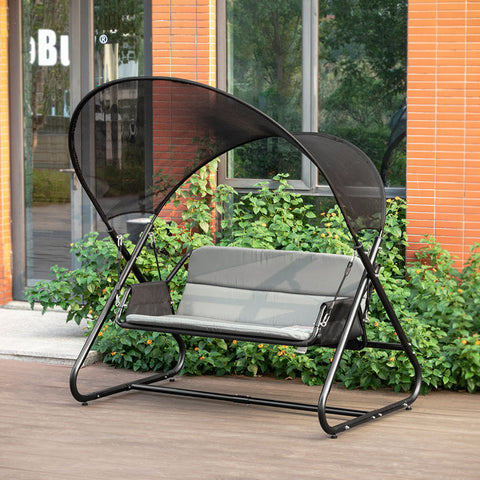 Rootz Hollywood Swing Rocking Chair - Garden Swing - Patio Swing - UV Protection Canopy - Ergonomic Design - High Stability - 164cm x 184cm x 152cm