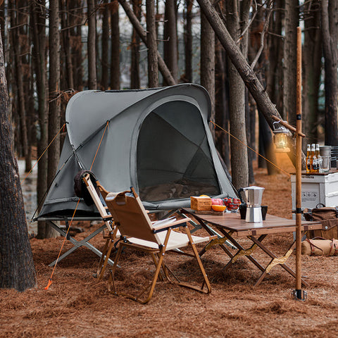 Rootz 4-in-1 Campingtentkit - Kampeerbed - Campingligstoel - Slaapzak - Duurzaam Oxford Nylon - Gemakkelijk te transporteren - Muggenbescherming - 194 cm x 147 cm x 87 cm