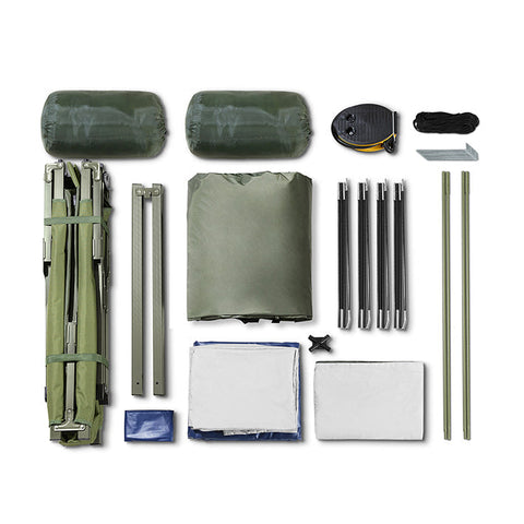 Rootz 2 Person Camping Tent - Mobile Sleeping Shelter - Outdoor Bed - Prevents Moisture - 193 x 145 x 185 cm