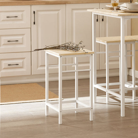 Rootz 5-Piece Bar Table Set - Bistro Table - Dining Set - Sturdy Metal Frame - MDF Veneer Top - Versatile Design - Ideal for Small Spaces - Table: 100cm x 87cm x 60cm, Chairs: 32cm x 57cm x 32cm