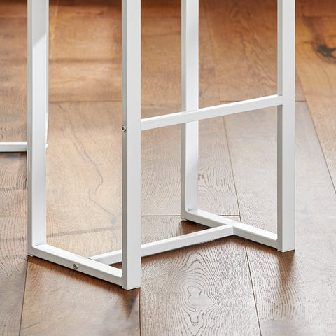 Rootz 5-Piece Bar Table Set - Dining Set - Kitchen Ensemble - Sturdy Metal Frame - Versatile Use - Indoor & Outdoor - Table: 100cm x 96cm x 60cm, Stools: 40cm x 67cm x 30cm