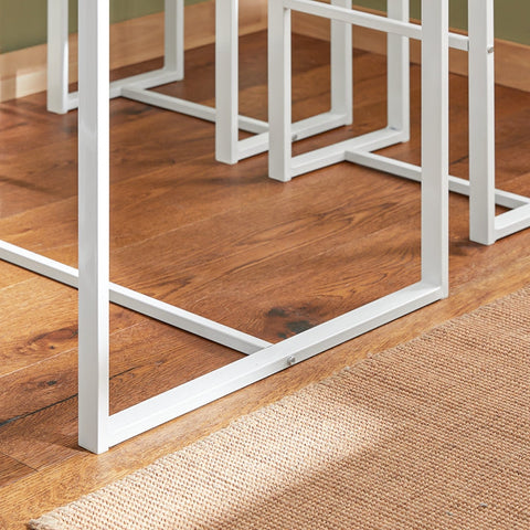 Rootz 5-Piece Bar Table Set - Dining Set - Kitchen Ensemble - Sturdy Metal Frame - Versatile Use - Indoor & Outdoor - Table: 100cm x 96cm x 60cm, Stools: 40cm x 67cm x 30cm