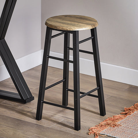 Rootz 5-Piece Dining Set - Folding Table with 4 Chairs - Compact Dining Set - Adjustable Table Size - Space-Saving Design - MDF Veneer Top - Metal Frame - Table: 80x89x80cm - Chair: 30x56cm