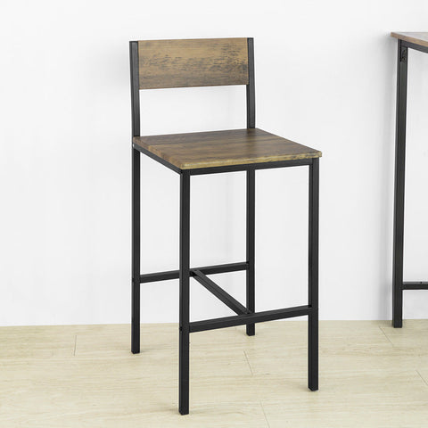 Rootz 3-delige bartafelset - keukeneetcombinatie - tuinbar - stevig blad van MDF en PVC - metalen frame - draagvermogen tot 120 kg - afmetingen: tafel 60 cm x 97 cm x 60 cm, krukken 39 cm x 96 cm x 41 cm