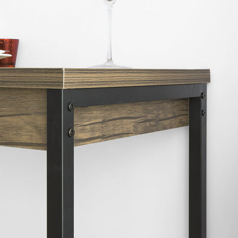 Rootz 3-delige bartafelset met 2 krukken - eettafel - feesttafel - ruimtebesparend ontwerp - MDF fineerblad - metalen frame - 121 cm x 97 cm x 46 cm