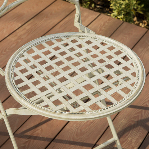 Rootz 3-Piece Balcony Table Set - Garden Furniture Set - Folding Table and Chairs - Durable Metal, Powder-Coated - Indoor & Outdoor Use - Scratch-Resistant Feet - Table: 60cm x 77cm, Chairs: 42cm x 95cm x 55cm