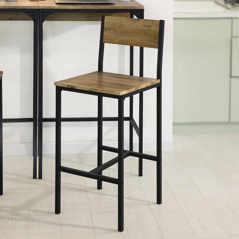 Rootz Compact Bar Table Set with 2 Stools - High Table and Chairs - Dining Set - MDF with PVC Top - Metal Frame - Space-Saving Design - Ideal for Kitchen, Dining Room, Garden - 40cm x 101cm x 60cm