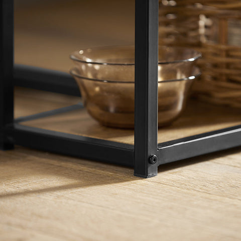 Rootz 3-delige bartafelset - bartafel met 2 stoelen - eetset - MDF tafelblad met PVC - metalen frame - ruimtebesparende opbergplanken - ideaal voor keuken, eetkamer, tuin - 110 cm x 97 cm x 61 cm