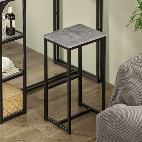 Rootz 3-Piece Bar Table Set - Dining Table with 2 Stools - Kitchen Counter Set - Space-Saving Design - Sturdy Metal Frame - Ideal for Kitchen, Dining Room, Garden - Light Gray - Table: 110cm x 97cm x 60cm, Stools: 38cm x 67.5cm x 30cm