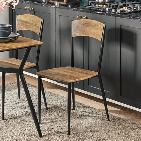 Rootz 5-Piece Dining Set - Bistro Table - Seating Group - MDF Veneered Top - Space-Saving Design - Easy Assembly - Table: 110cm x 76cm x 70cm; Chairs: 40cm x 86cm x 43cm