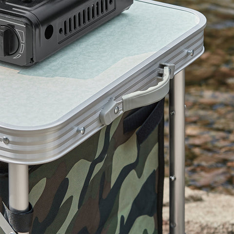 Rootz Aluminum Folding Camping Table - Portable Camp Table - Outdoor Picnic Table - Adjustable Height - 120cm x 54/62/70cm