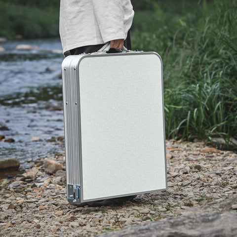 Rootz Aluminum Folding Camping Table - Portable Camp Table - Outdoor Picnic Table - Adjustable Height - 120cm x 54/62/70cm