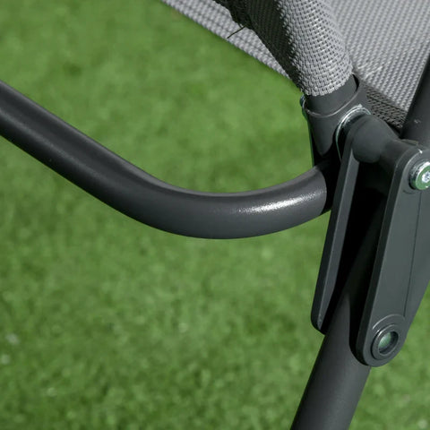 Rootz Outdoor Bistro Furniture Set - Garden Bistro Set - Folding Bistro Set - Tempered Glass - Mesh Fabric - Light Gray - 53.5cm x 64cm x 93cm