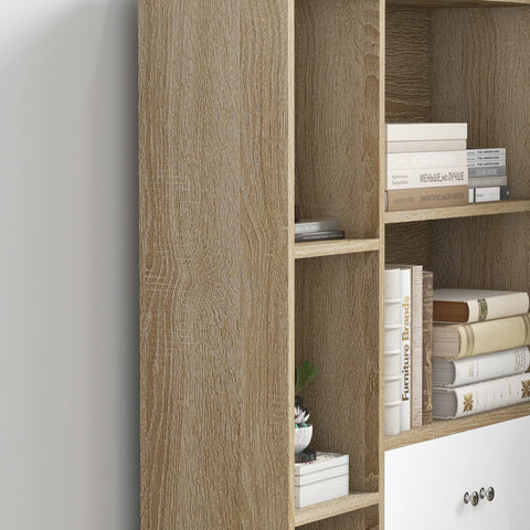 Rootz Scandinavian Bookcase - Storage Furniture - 5 Niche Cabinet - Elegant Design - 80L x 23.5W x 123H cm