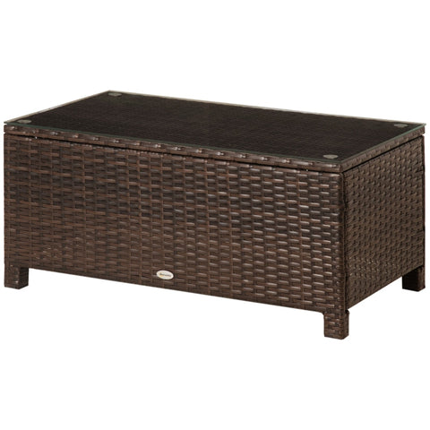 Rootz Garden Side Table - Outdoor Table - Patio Table - Durable & Weather-Resistant - Versatile Use - Easy Maintenance - 85cm x 50cm x 39cm - Metal & PE Rattan