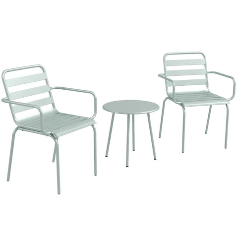 Rootz Garden Furniture Sets - Balcony Bistro Set - 2-piece - Foldable - Modern Design - Coffee Table - Steel - Green - 51 x 58 x 78 cm