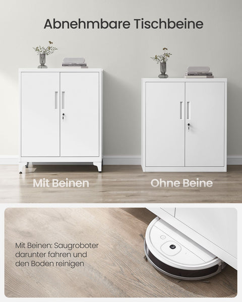 Rootz Lock Closet 2 Doors - Steel Cabinet - Storage Unit - Durable & Spacious - 40 x 80 x 90 cm White