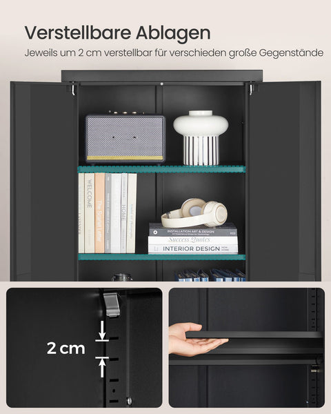 Rootz Multi-Purpose Storage Cabinet - Organizer - Shelving Unit - High Load Capacity - 40cm x 60cm x 180cm