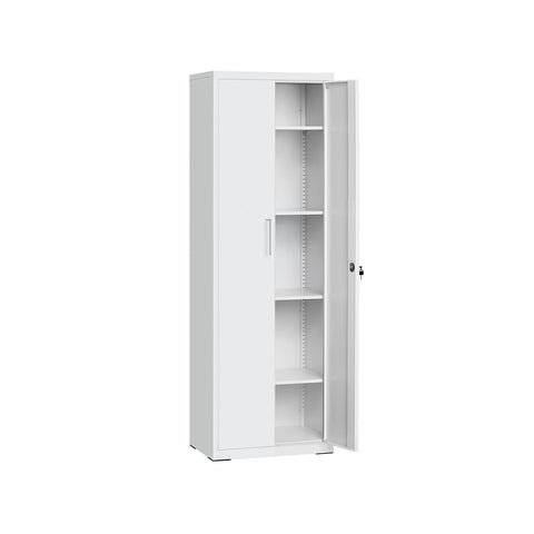 Rootz Steel Storage Cabinet - Tall Cabinet - Gray - Organizer Shelf - 40cm x 60cm x 180cm - Metal - 30.9kg - 25kg Capacity - Assembly Required