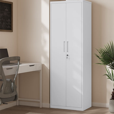 Rootz Steel Storage Cabinet - Tall Cabinet - Gray - Organizer Shelf - 40cm x 60cm x 180cm - Metal - 30.9kg - 25kg Capacity - Assembly Required