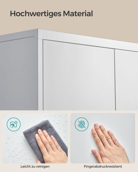 Rootz Steel Storage Cabinet - Tall Cabinet - Gray - Organizer Shelf - 40cm x 60cm x 180cm - Metal - 30.9kg - 25kg Capacity - Assembly Required