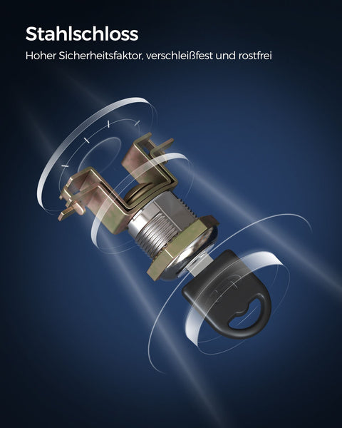 Rootz Storage Cabinet - Black Organizer - Steel Shelving Unit - Heavy Duty - 40cm x 80cm x 180cm - 25kg Capacity