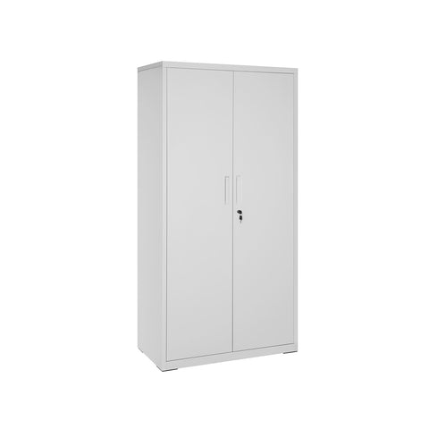 Rootz Metal Cabinet - Office Storage - Filing Cabinet - Gray Powder-Coated Steel - Adjustable Shelves - Double Doors - Stable Structure - 80cm x 40cm x 180cm