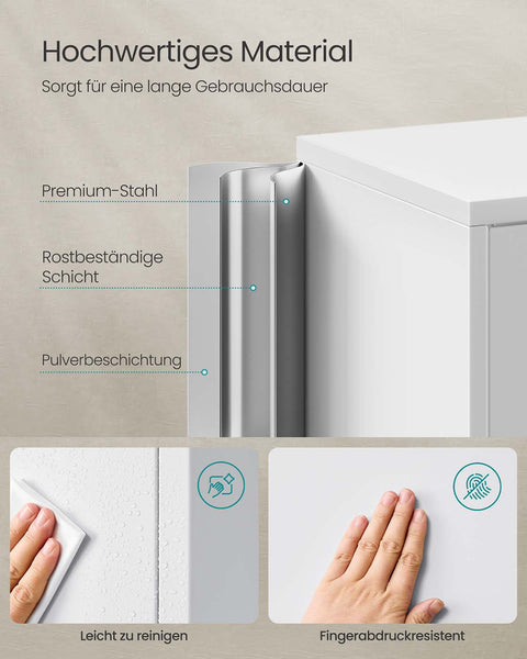 Rootz 4 Door Storage Cabinet - Steel Locker - Filing Cabinet - Durable & Spacious - 40 x 80 x 180 cm - Matt Gray
