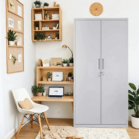 Rootz Metal Office Cabinet - Storage Unit - Filing Cabinet - Durable Organization Solution - 80 x 40 x 180 cm