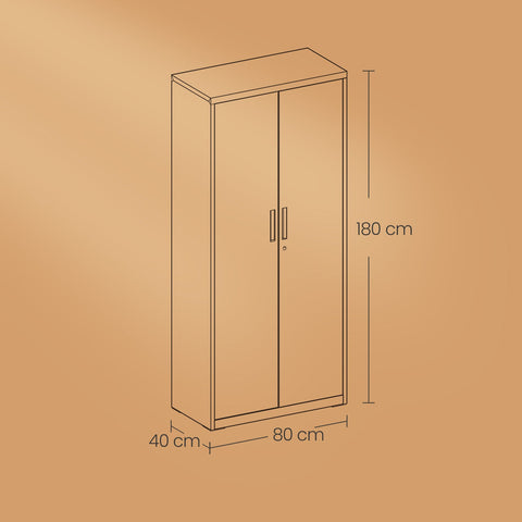 Rootz Metal Office Cabinet - Storage Unit - Filing Cabinet - Durable Organization Solution - 80 x 40 x 180 cm