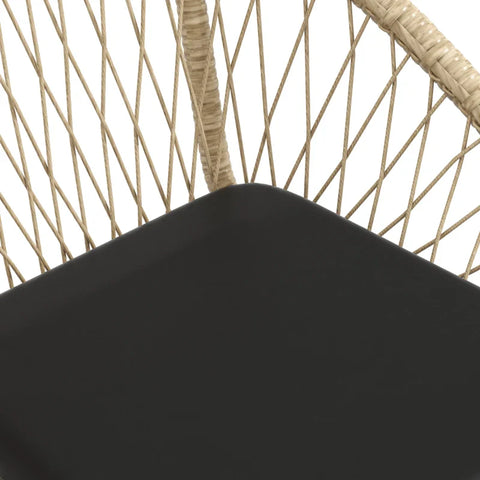 Rootz Garden Furniture Set - Rattan Patio Set - 2 Armchairs - Seat Cushions - 1 Round Table Ø60 Cm - PE Rattan-Polyester - Black-Yellow - 43W x 45D cm